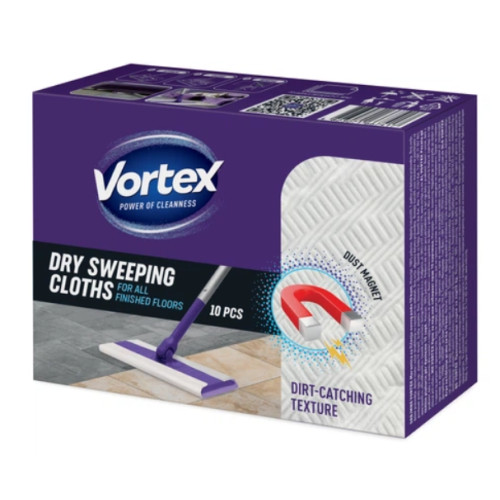 Салфетки для уборки Vortex Сухие для подметания пола 10 шт